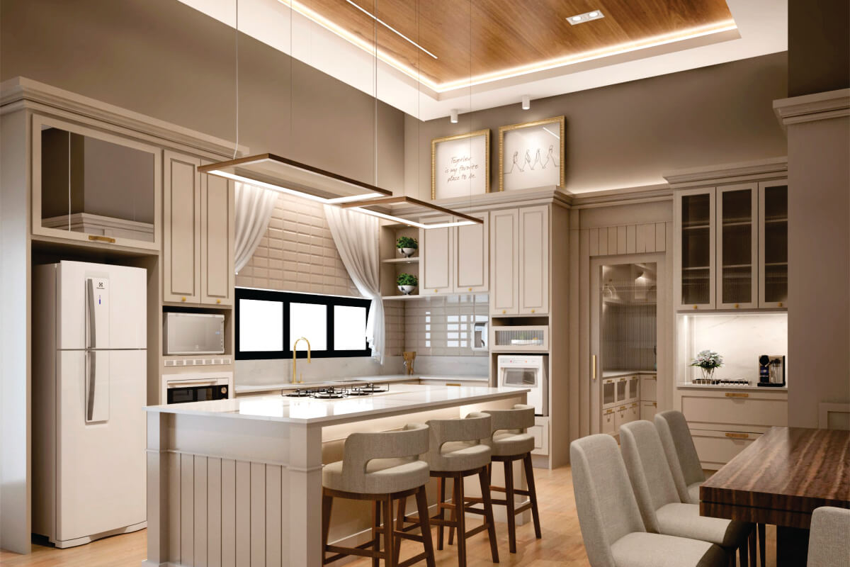 American kitchen: understand how to align decoration and lighting